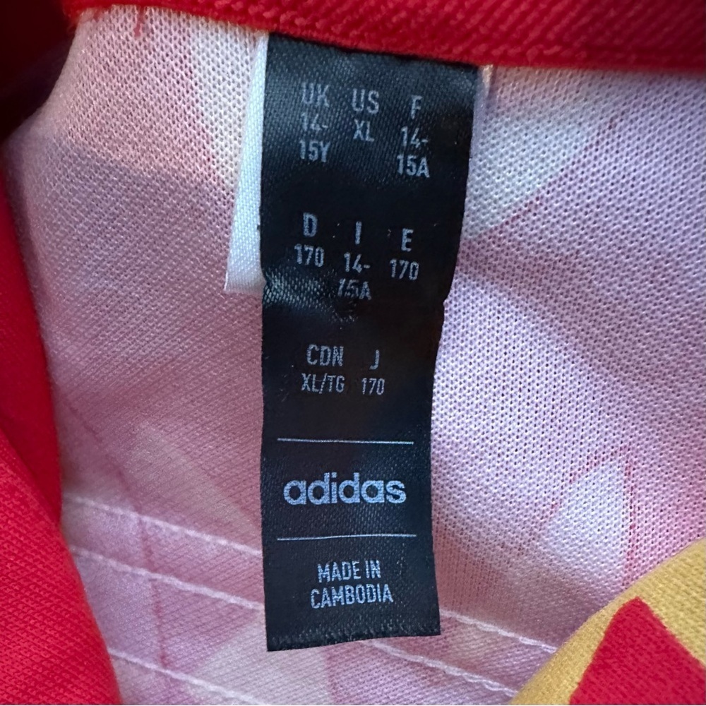 ADIDAS FARM RIO HOODIE Pullover Bold Orange Red Yellow Cropped Kid XL Sweatshirt - Picture 5 of 7
